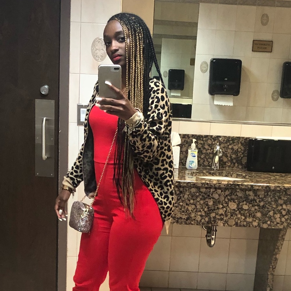 Red jumpsuit